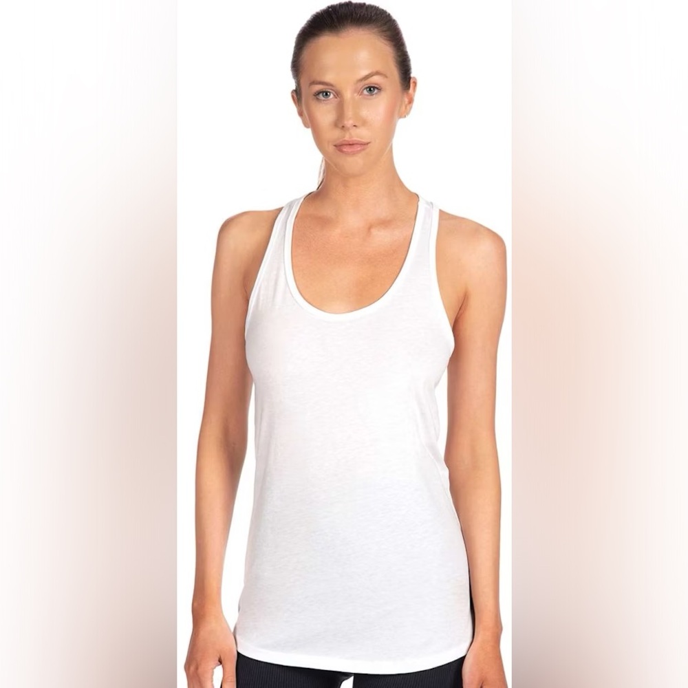 NWOT Next Level Apparel 6338 Women's Racerback Tank white medium White